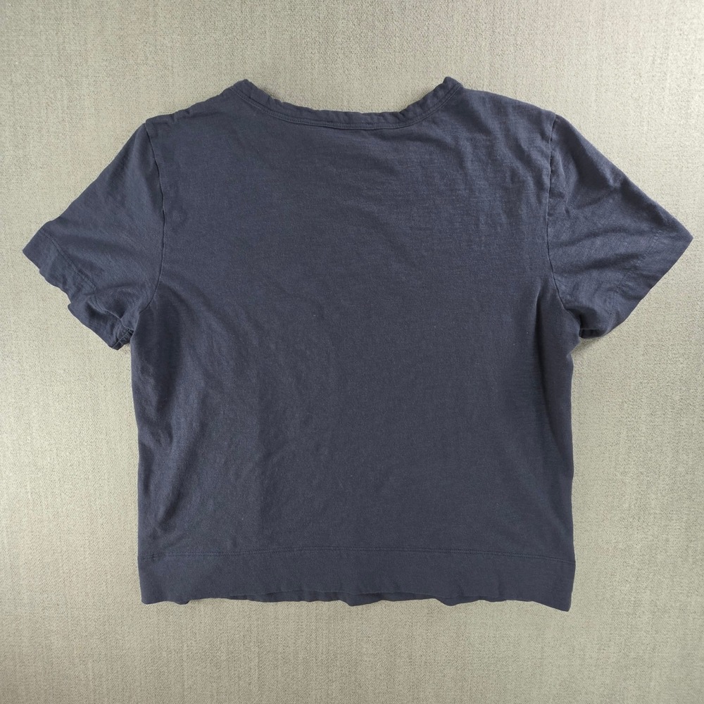 Theory‎ T-Shirt Women Large Blue Short Sleeve Linen Blend Crewneck Tee - Picture 2 of 15
